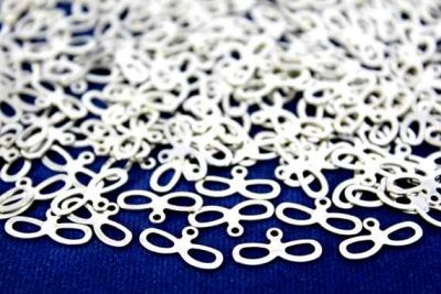 12x15 mm KULPLU GÖZLÜK DESENLİ, NİKEL KAPLAMA PİRİNÇ #838N - 2