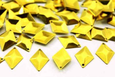 12x17 mm BAKLAVA DESENLİ TEK DELİK PUL, HAM PİRİNÇ #689H-TEK-DELİK - 2