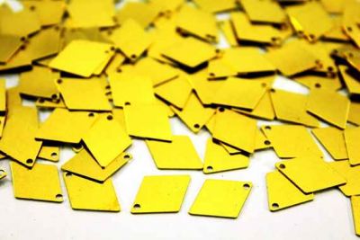 12x17 mm BAKLAVA DESENLİ TEK DELİK PUL, HAM PİRİNÇ #25H-DÜZ-TEK-DELİK - 3