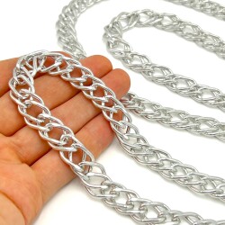 12x19 mm, ALÜMİNYUM ZİNCİR, GÜMÜŞ RENK, 1. KALİTE KARARMAZ, TEL KALINLIĞI 2 mm, AZ140G - ERTÜRK