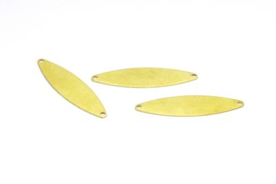 12x45 mm OVAL DESENLİ ÇİFT DELİK PUL, HAM PİRİNÇ #1471H - 2