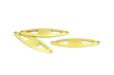 12x45 mm OVAL DESENLİ ÇİFT DELİK PUL, HAM PİRİNÇ #1475H - 2