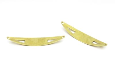 12x55 mm OVAL DESENLİ BOMBELİ ÇİFT DELİK PUL, HAM PİRİNÇ #1469H - 2