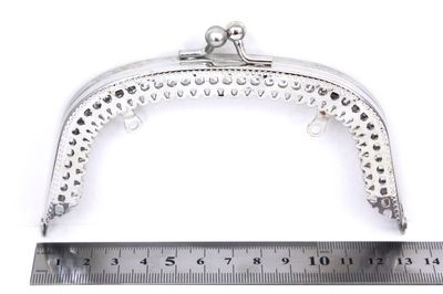 13 CM GENİŞ DELİKLİ ÇANTA VE CÜZDAN KULPU, NİKEL RENK, KOD-KC - 2