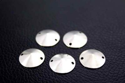 13 mm DESENLİ YUVARLAK İKİ DELİK PUL, NİKEL KAPLAMA PİRİNÇ #576N - 2