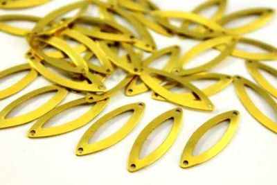 9x27 mm OVAL İKİ DELİKLİ PUL, HAM PİRİNÇ #606H - 2