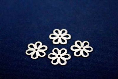 13 mm ORTADAN DELİK ÇİÇEK DESENLİ PUL, NİKEL KAPLAMA #121N - 2