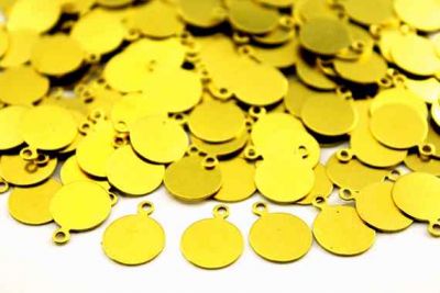 10 mm YUVARLAK TEK DELİK PUL, HAM PİRİNÇ #91H - 2
