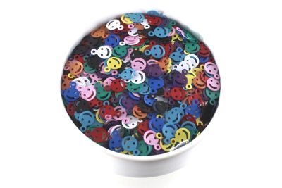 10x7 mm GÜLEN SURAT DESENLİ PUL, KARIŞIK RENKLİ PİRİNÇ #643RENKLİ - 2