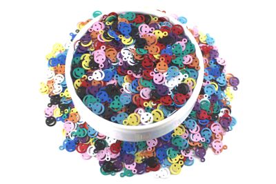 10x7 mm GÜLEN SURAT DESENLİ PUL, KARIŞIK RENKLİ PİRİNÇ #643RENKLİ - 3