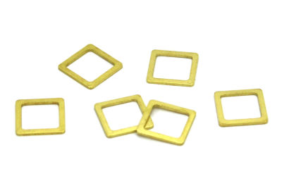 13x13 mm KALIN KARE PUL, HAM PİRİNÇ #1270H - 2
