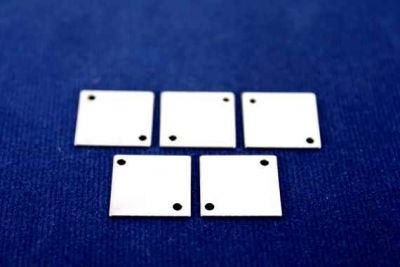 13x13 mm KARE İKİ DELİK PUL, NİKEL KAPLAMA, PRİNÇ #421N - 2