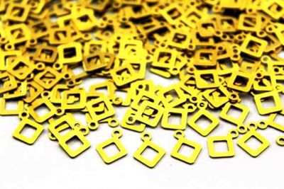 7x7 mm KARE DESENLİ TEK DELİK PUL, HAM PİRİNÇ #780H - 2