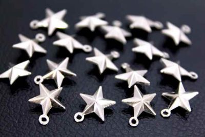 13x11 mm YILDIZ DESENLİ TEK DELİK PUL, NİKEL KAPLAMA PİRİNÇ #291N - 2