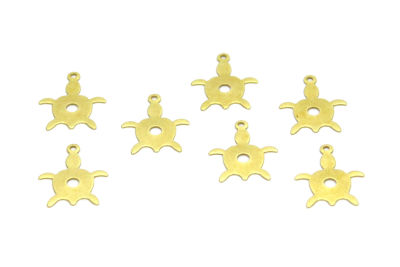 13x16 mm KAPLUMBAĞA DESENLİ PUL, HAM PİRİNÇ #1291H - 2