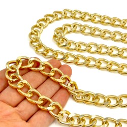 13x18 mm, ALÜMİNYUM ZİNCİR, SARI RENK, 1. KALİTE KARARMAZ, TEL KALINLIĞI 2 mm, AZ10SA - ERTÜRK