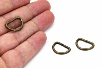 13x19 mm D AÇIK HALKA, DEMİR ANTİK SARI KAPLAMALI - 2