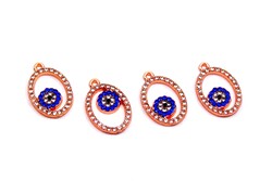 13x20 mm - TAŞLI OVAL TAKI APARATI, ROSE KAPLAMA, TEK KULP - ERTÜRK