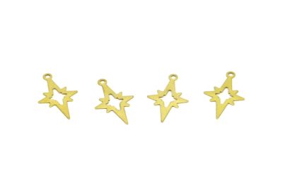 13x21 mm KUTUP YILDIZI DESENLİ PUL, HAM PİRİNÇ #1374H - 2
