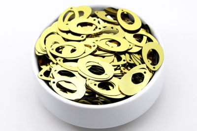 13x22 mm DAMLA MODEL PLASTİK PUL PAYET, NAKIŞ PULU, DÖKME PUL, YAN DELİK, ALTIN RENK - 2