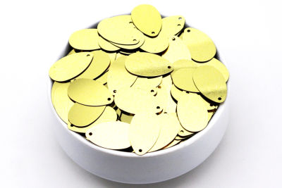 13x22 mm DAMLA MODEL PLASTİK PUL PAYET, NAKIŞ PULU, DÖKME PUL, YAN DELİK, ALTIN RENK - 2