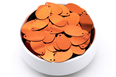 13x22 mm DAMLA MODEL PLASTİK PUL PAYET, NAKIŞ PULU, DÖKME PUL, YAN DELİK, BAKIR RENK - 2