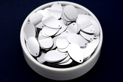 13x22 mm DAMLA MODEL PLASTİK PUL PAYET, NAKIŞ PULU, DÖKME PUL, YAN DELİK, GÜMÜŞ RENK - ERTÜRK