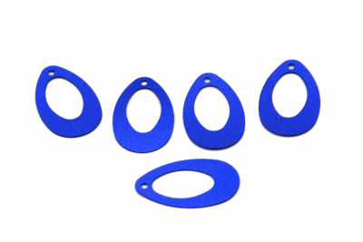 13x22 mm DAMLA MODEL PLASTİK PUL PAYET, NAKIŞ PULU, DÖKME PUL, YAN DELİK, MAVİ RENK - 3