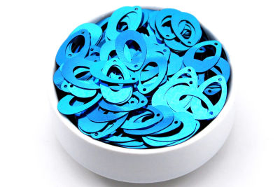13x22 mm DAMLA MODEL PLASTİK PUL PAYET, NAKIŞ PULU, DÖKME PUL, YAN DELİK, TURKUAZ RENK - 2