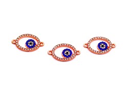 13x22 mm - TAŞLI OVAL TAKI APARATI, ROSE KAPLAMA, ÇİFT KULP - ERTÜRK