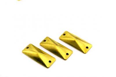 8x20 mm DESENLİ DİKDÖRTGEN İKİ DELİK PUL, HAM PİRİNÇ #565H - 3