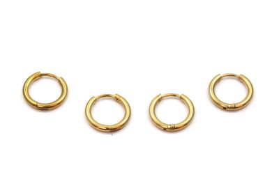 14 mm, ÇELİK KÜPE KANCASI, GOLD RENK, 1. KALİTE KARARMAZ - 1
