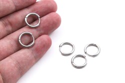 14 mm, ÇELİK KÜPE KANCASI, GÜMÜŞ RENK, 1. KALİTE KARARMAZ - 2