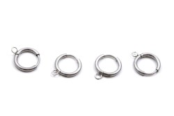 14 mm, ÇELİK KÜPE KANCASI KULPLU, GÜMÜŞ RENK, 1. KALİTE KARARMAZ - ERTÜRK