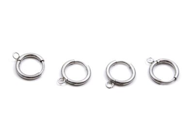 14 mm, ÇELİK KÜPE KANCASI KULPLU, GÜMÜŞ RENK, 1. KALİTE KARARMAZ - 1