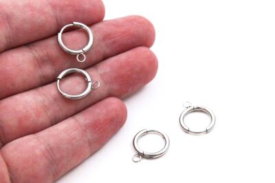 14 mm, ÇELİK KÜPE KANCASI KULPLU, GÜMÜŞ RENK, 1. KALİTE KARARMAZ - 2