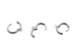 14 mm, ÇELİK KÜPE KANCASI KULPLU, GÜMÜŞ RENK, 1. KALİTE KARARMAZ - 3