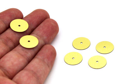 14 mm PLASTİK PUL PAYET, NAKIŞ PULU, DÖKME PUL, ORTADAN DELİK, ALTIN RENK - 3
