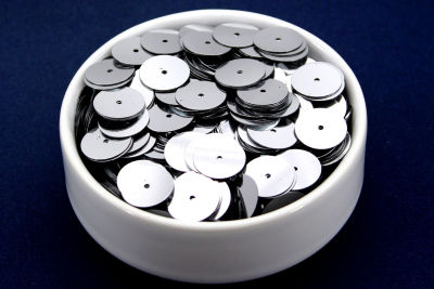 14 mm PLASTİK PUL PAYET, NAKIŞ PULU, DÖKME PUL, ORTADAN DELİK, GÜMÜŞ RENK - 2