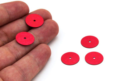14 mm PLASTİK PUL PAYET, NAKIŞ PULU, DÖKME PUL, ORTADAN DELİK, KIRMIZI RENK - 3