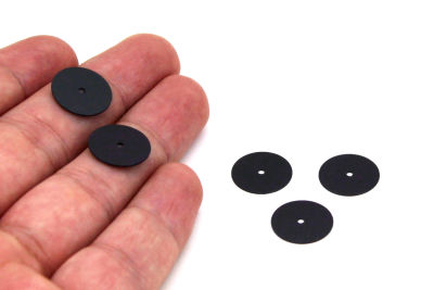 14 mm PLASTİK PUL PAYET, NAKIŞ PULU, DÖKME PUL, ORTADAN DELİK, SİYAH RENK - 3