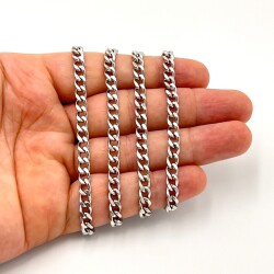 1.40x4.80 mm ÇELİK ZİNCİR, EZME ZİNCİR, GÜMÜŞ RENK, 1. KALİTE KARARMAZ - ERTÜRK
