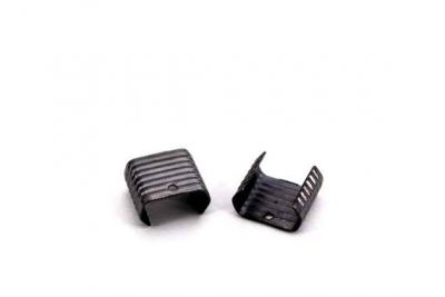 14x12 mm ÇİZGİLİ SIKIŞTIRMA, SİYAH NİKEL DEMİR #512SN-DELİKLİ - 2