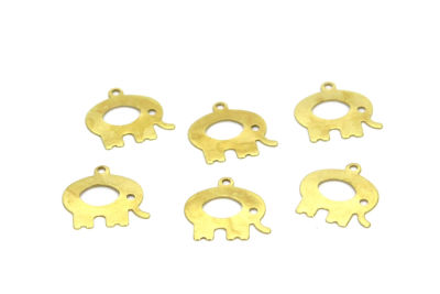 14x14 mm FİL DESENLİ PUL, HAM PİRİNÇ #1352H - 2