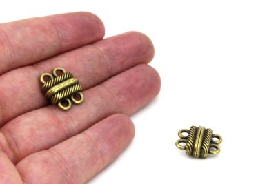 14x17 mm İKİLİ MIKNATISLI KLİPS, ANTİK SARI KAPLAMA - 2