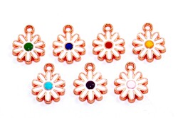 14x18 mm, MİNELİ PAPATYA TAKI APARATI, ROSE KAPLAMA, #M4R - ERTÜRK