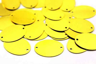 19x26 mm OVAL DESENLİ İKİ DELİK PUL, HAM PİRİNÇ #592H - 2