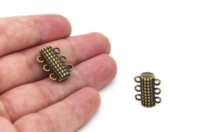 14x18 mm ÜÇLÜ MIKNATISLI KLİPS, ANTİK SARI KAPLAMA - 2