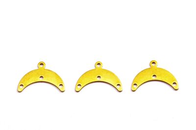 14x20 mm AY DESENLİ KULPLU PUL, HAM PİRİNÇ #1795H - 2