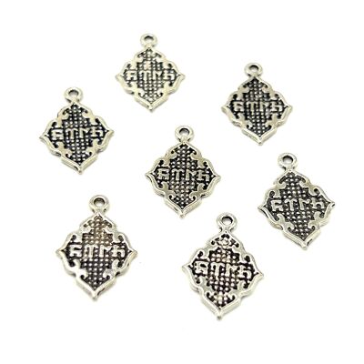 14x21 mm SALLANTI UÇ, ZAMAK DÖKÜM, BOYALI GÜMÜŞ KAPLAMA - 2